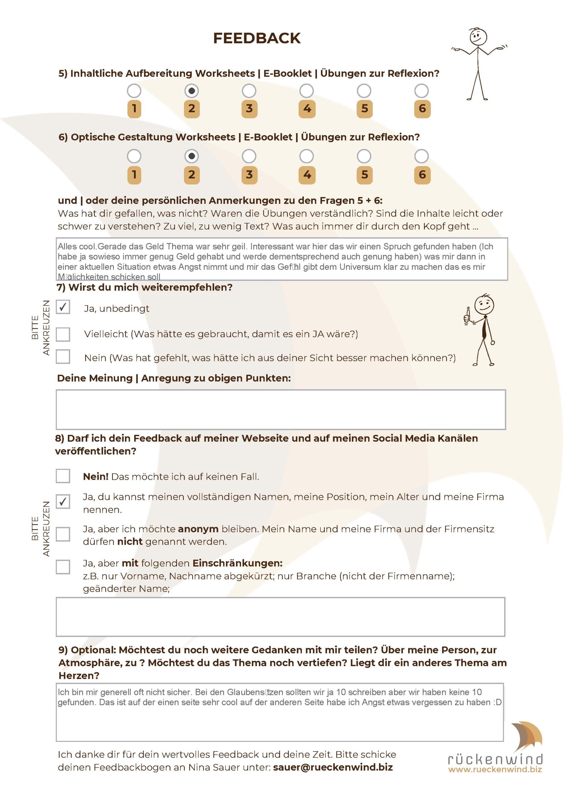 Feedbackformular Coaching rueckenwind Glaubensaetze Thomas S.